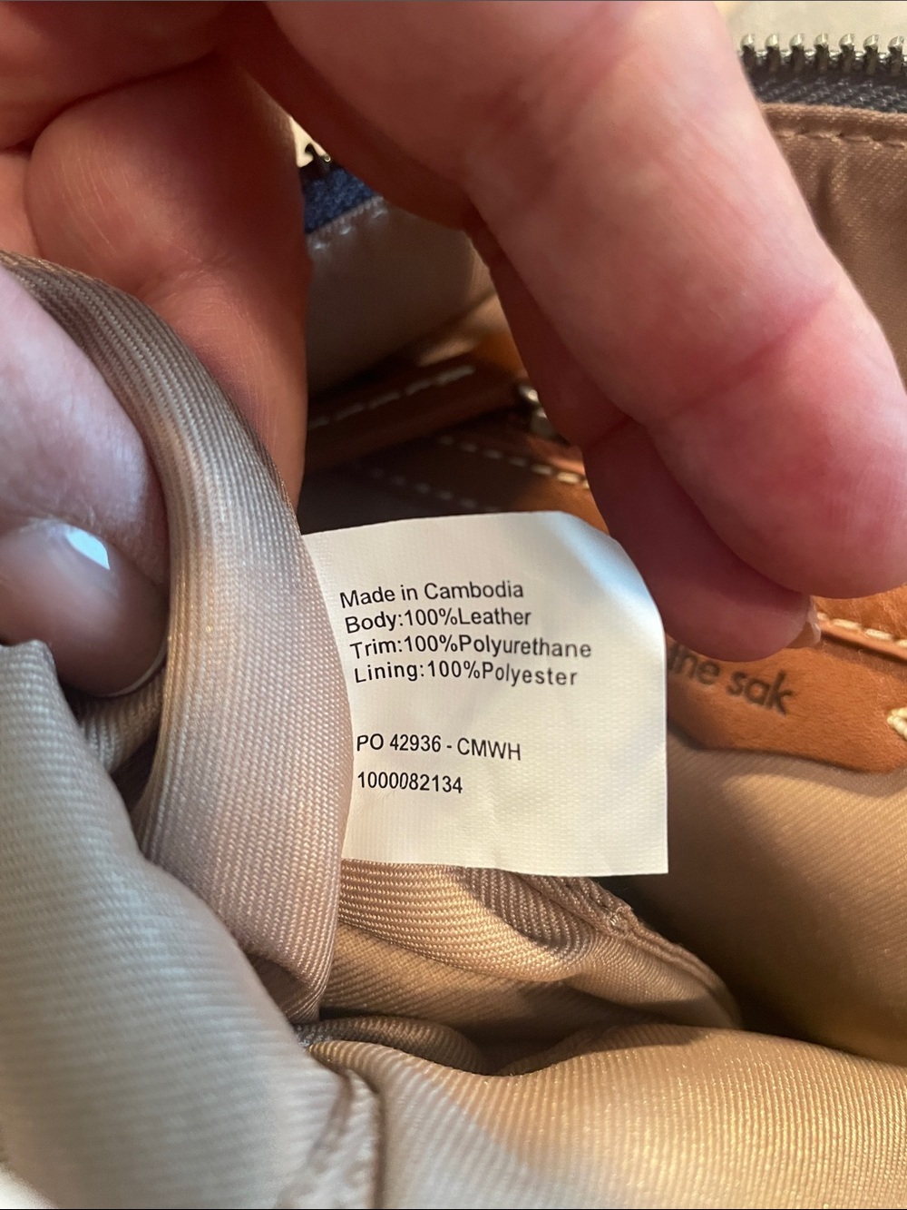 The sak  Leather Hobo Bag zipper closure - Picture 10 of 10